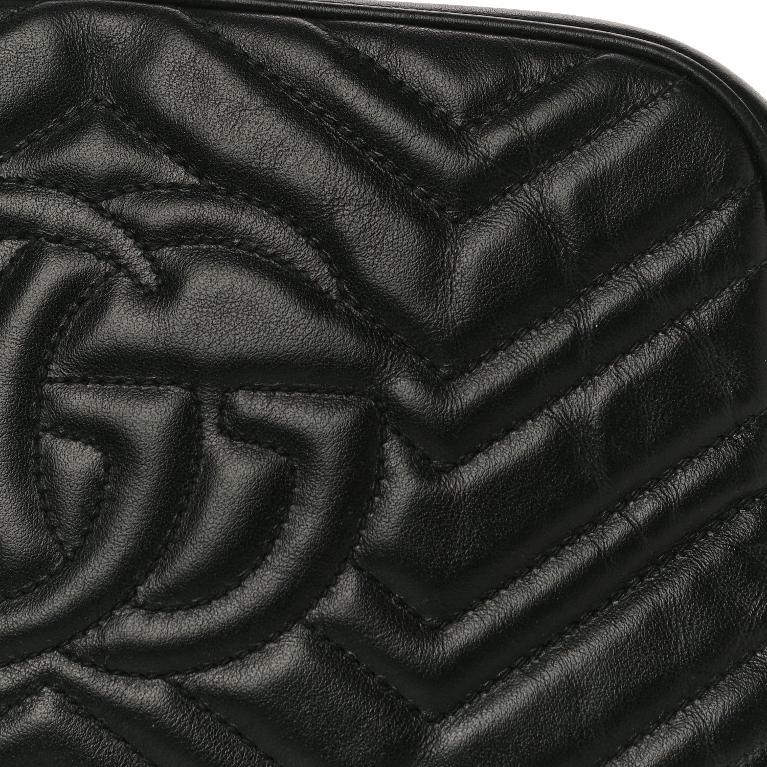 Gucci Calfskin Matelasse Small GG Marmont Chain Shoulder Bag Black 16 of 19