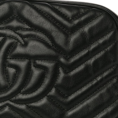 Gucci Calfskin Matelasse Small GG Marmont Chain Shoulder Bag Black 16 of 19