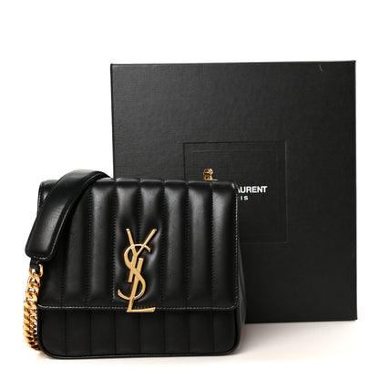 Saint Laurent Lambskin Matelasse Monogram Medium Vicky Chain Bag Black 12 of 12