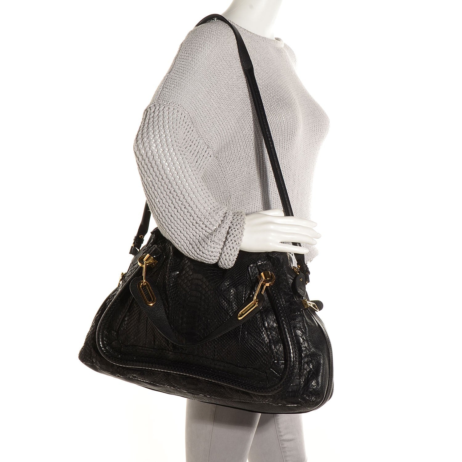 Chloe Python Large Paraty Black 2 of 8