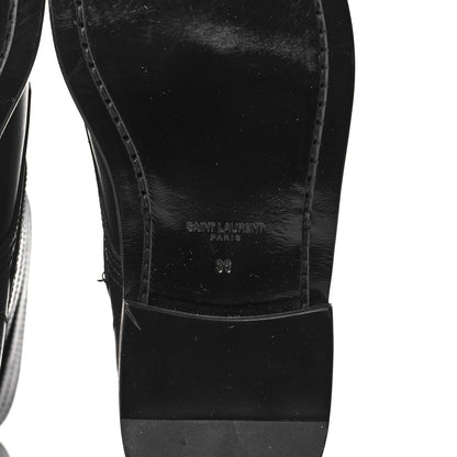 Saint Laurent Smooth Calfskin Studded Strap Rangers Boots 36 Black 7 of 20