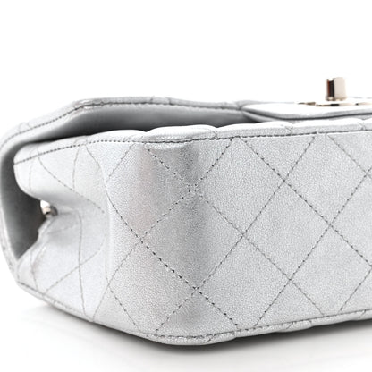Chanel Metallic Lambskin Quilted Mini Rectangular Flap Silver 9 of 11