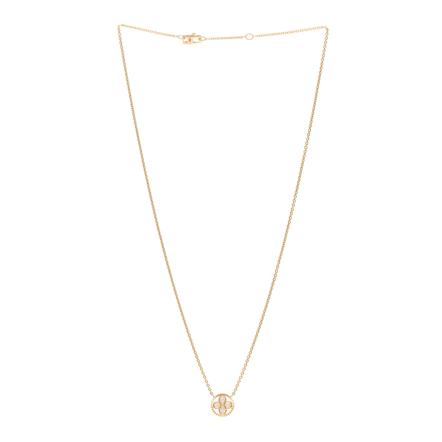 18K Pink Gold Diamond Blossom BB Pendant Necklace