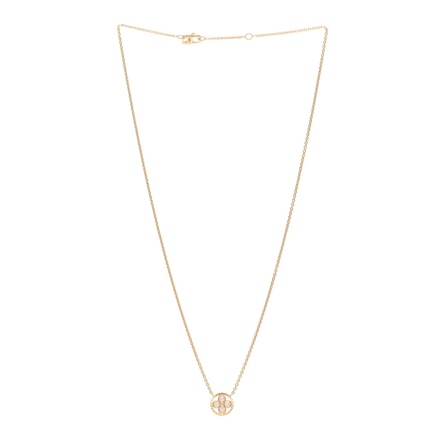 Louis Vuitton 18K Pink Gold Diamond Blossom BB Pendant Necklace 3 of 4