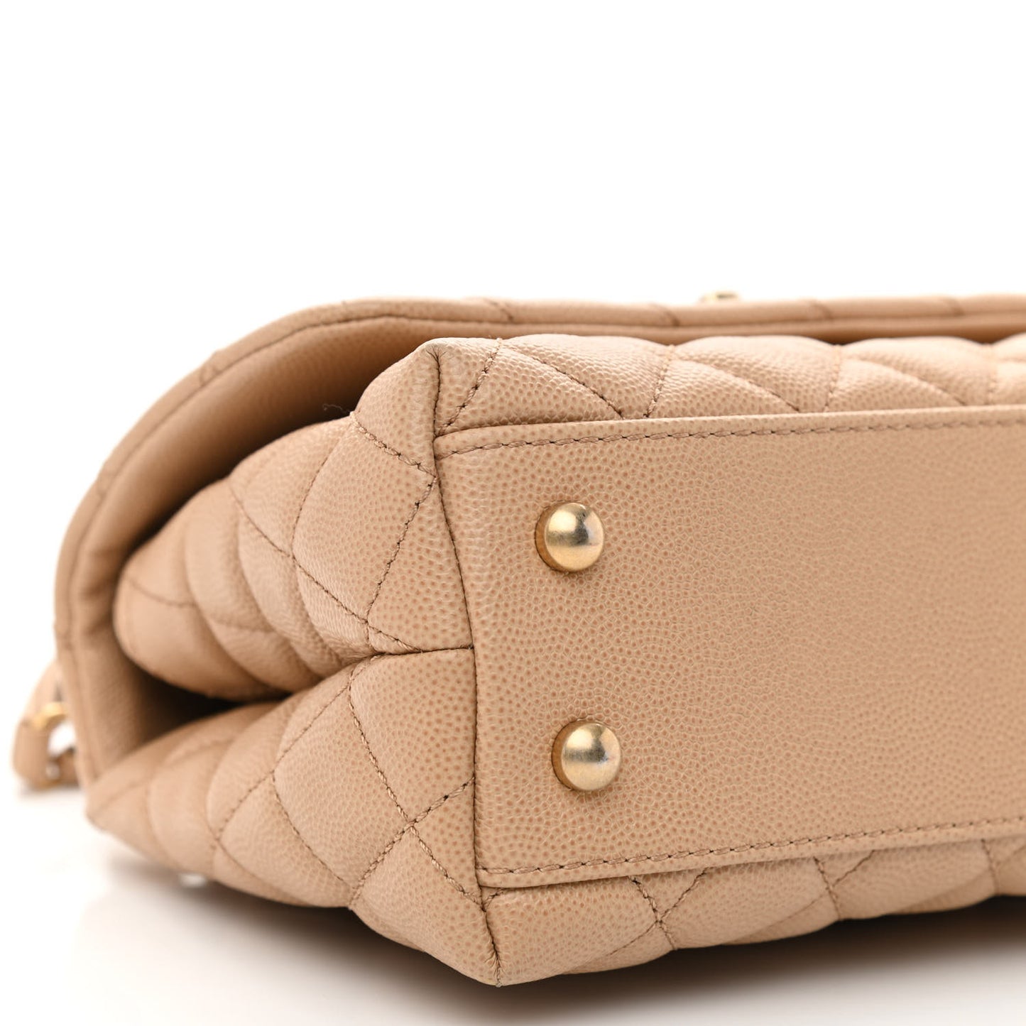 Caviar Quilted Mini Coco Handle Flap Beige