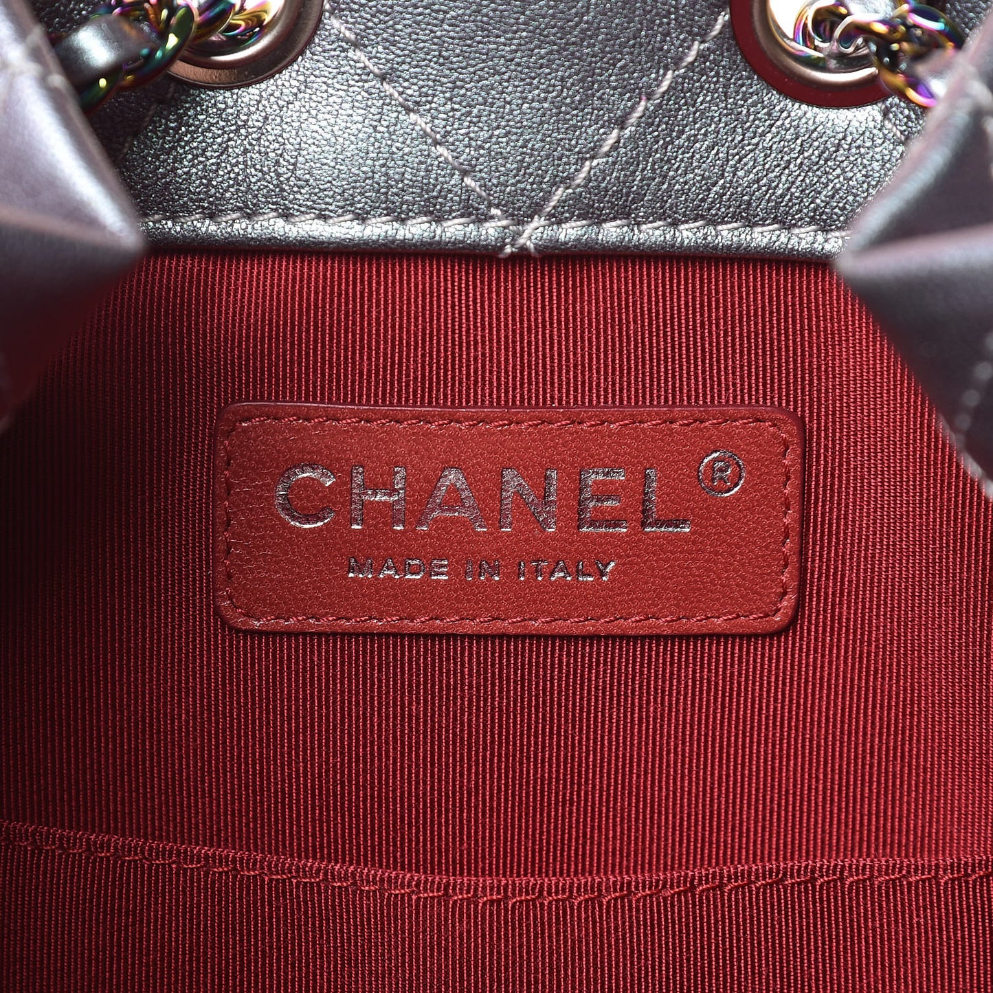 Iridescent Lambskin Calfskin Small Quilted Gabrielle Backpack Light Purple