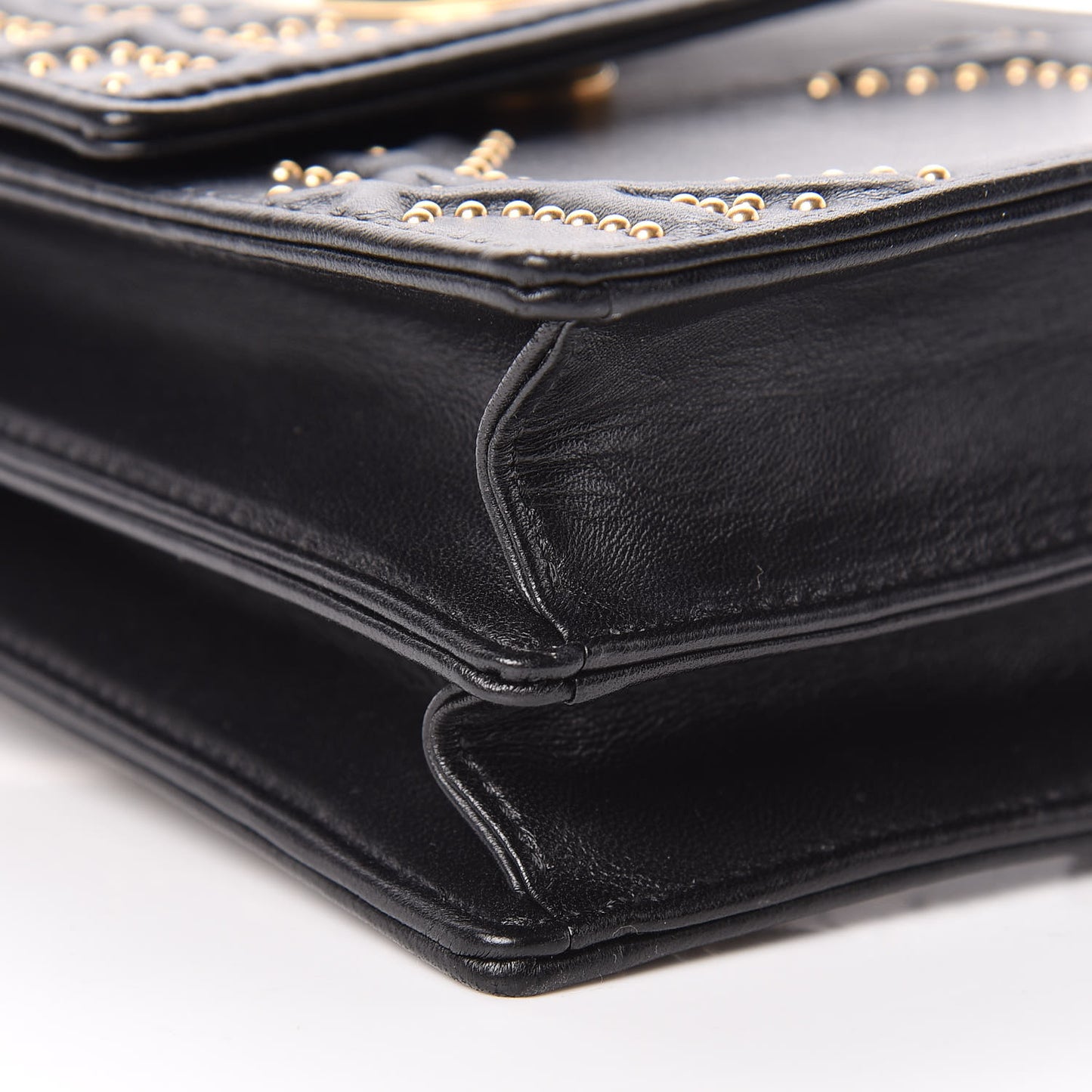 Lambskin Studded Vertical Diorama Black