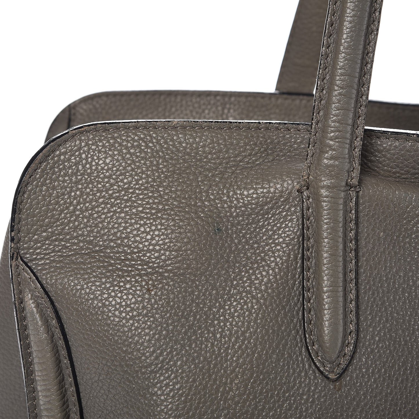 Pebbled Calfskin Large Skull Padlock Zip Around Tote Dark Grey