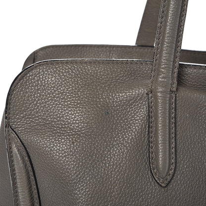 Alexander McQueen Pebbled Calfskin Large Skull Padlock Zip Around Tote Dark Grey 17 of 28