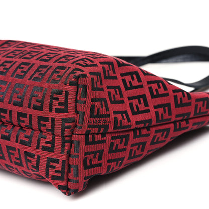 Fendi Zucchino Tote Red Black 12 of 14