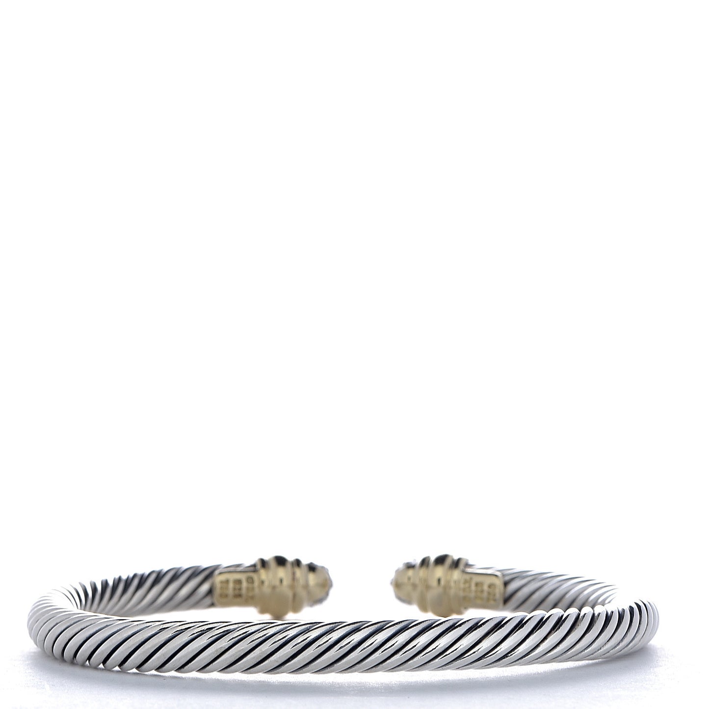 Sterling Silver 18K Yellow Gold Diamond Cable Classics Bracelet