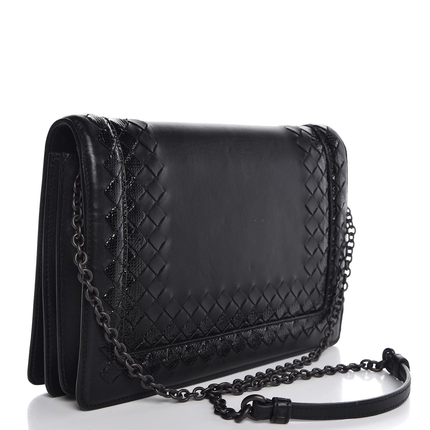 Bottega Veneta Nappa Intrecciato Ayers Chain Wallet Black 3 of 8