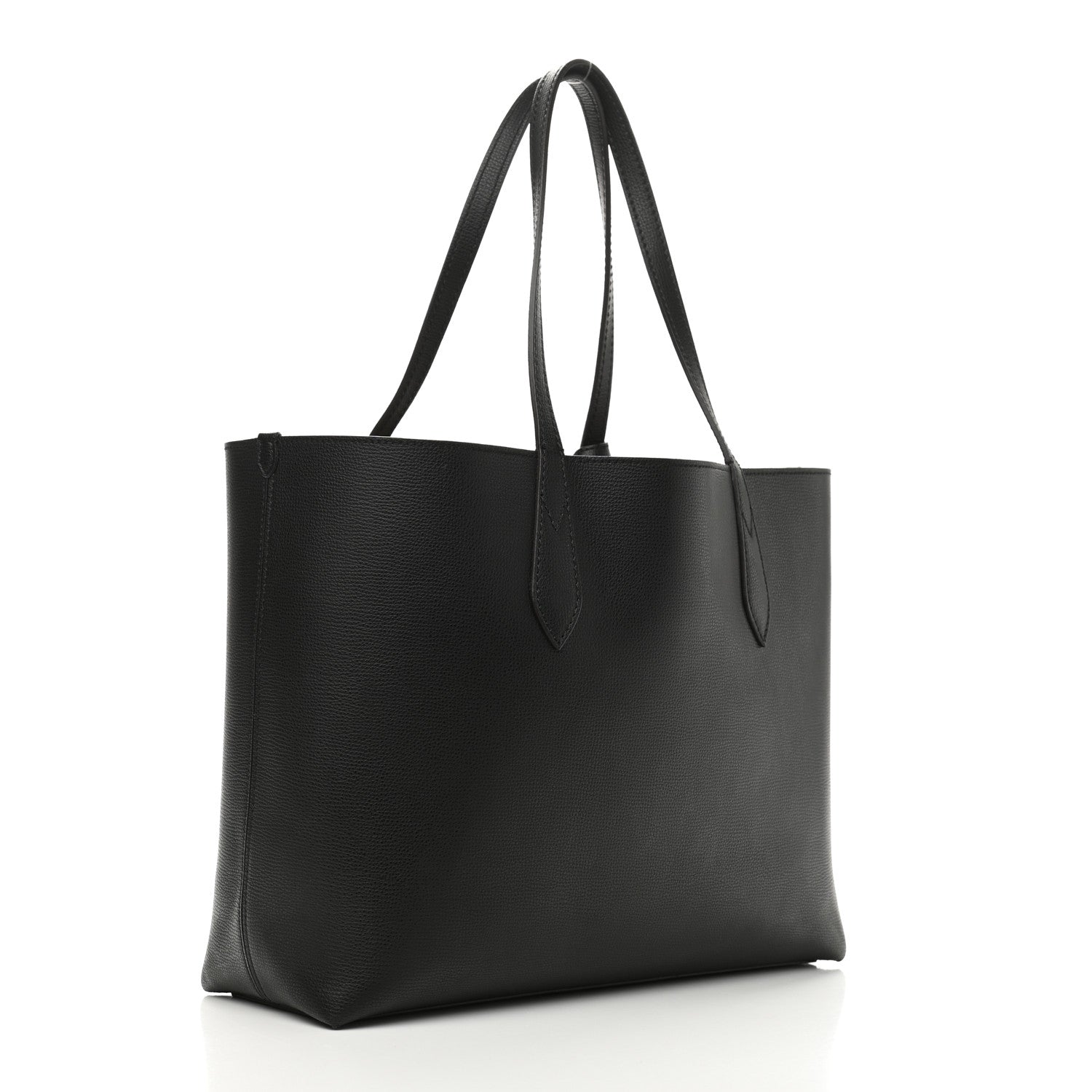 Burberry Grainy Calfskin Haymarket Check Medium Reversible Tote Black 5 of 17