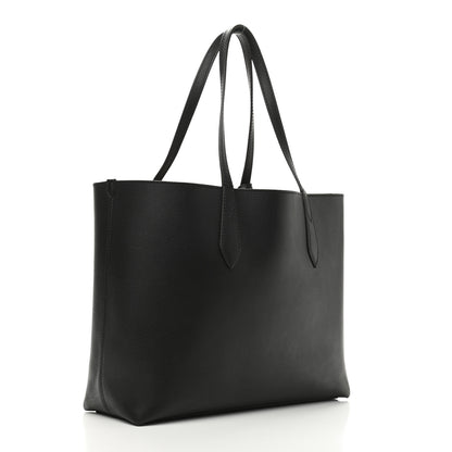 Burberry Grainy Calfskin Haymarket Check Medium Reversible Tote Black 5 of 17