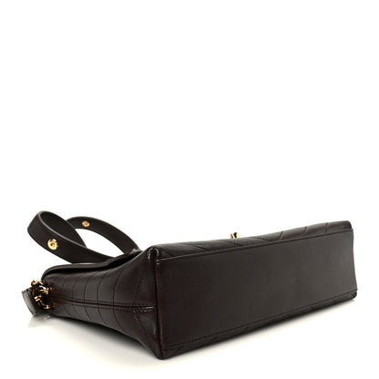 Chanel Lambskin Chevron Maxi Flap Bag Dark Brown 4 of 11