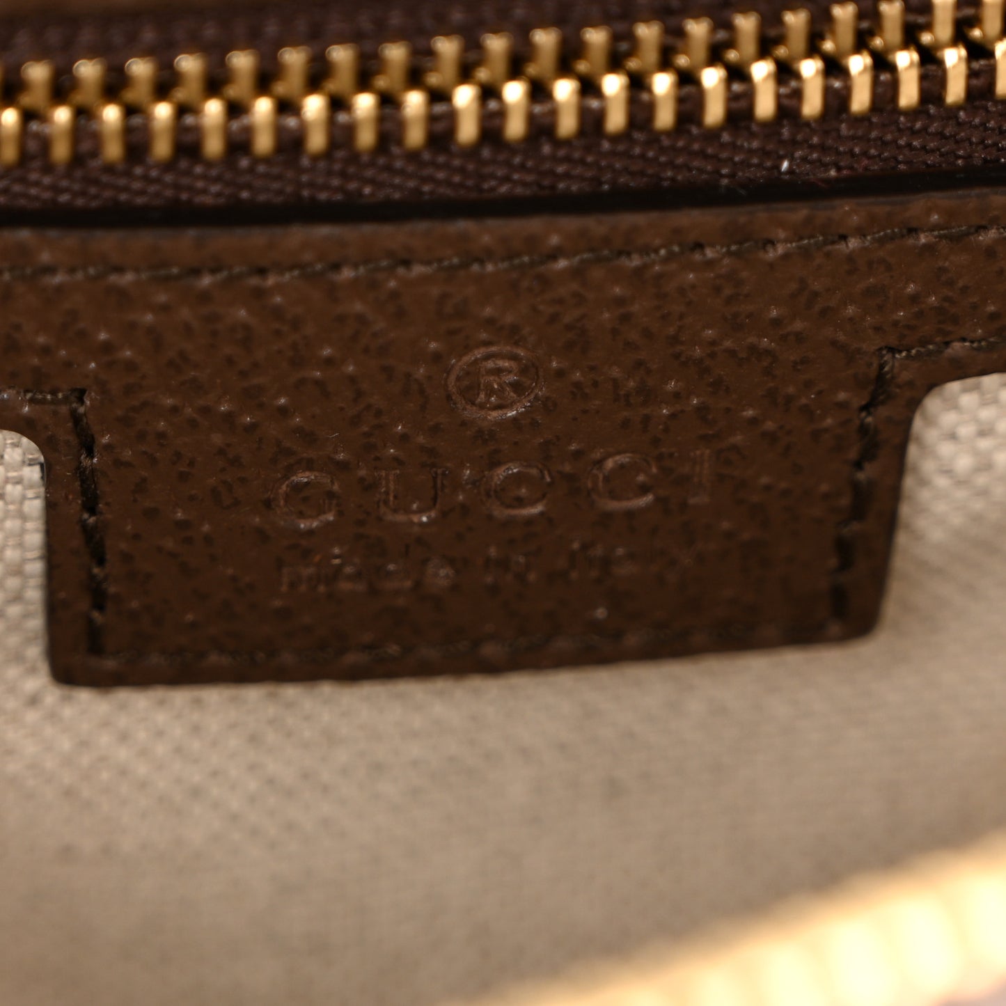 Monogram Jumbo GG Textured Dollar Calfskin Web Small Ophidia Slip Handle Tote Beige Ebony New Acero