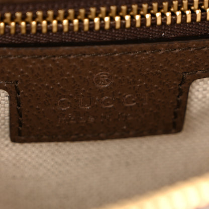 Gucci Monogram Jumbo GG Textured Dollar Calfskin Web Small Ophidia Slip Handle Tote Beige Ebony New Acero 6 of 11