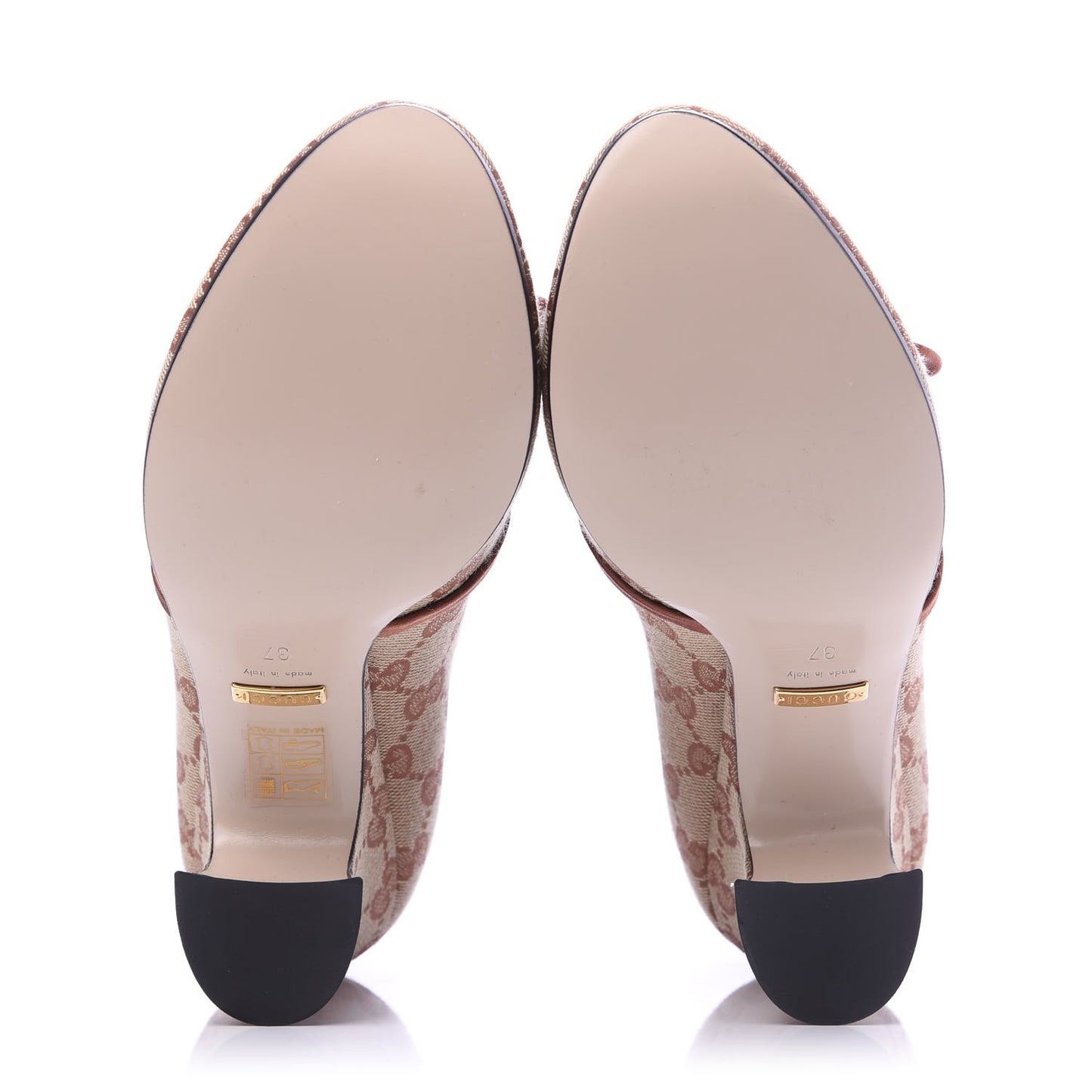 Monogram Vintage Effect Double G Pumps 37 Beige Ruggine