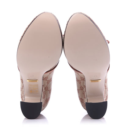 Gucci Monogram Vintage Effect Double G Pumps 37 Beige Ruggine 14 of 17
