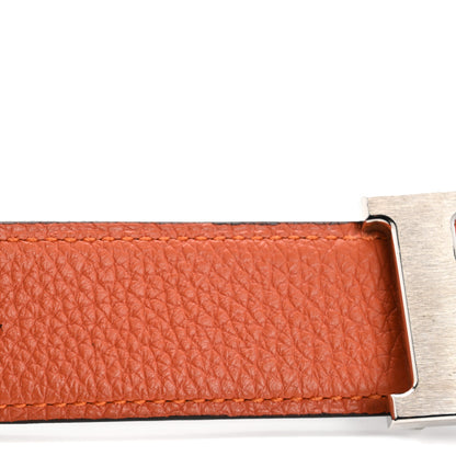 Hermes Box Togo 32mm H Belt 90 36 Black Orange 8 of 11