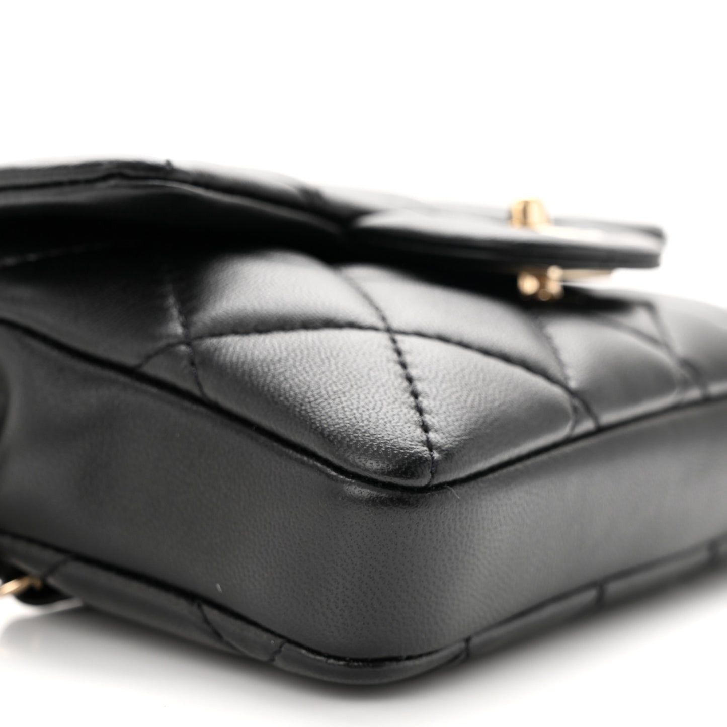Lambskin Quilted Mini My Precious Waist Bag Black