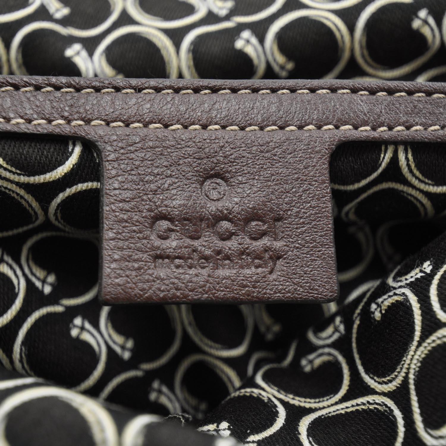 Gucci Leather Horsebit Nail Tote Brown 7 of 9