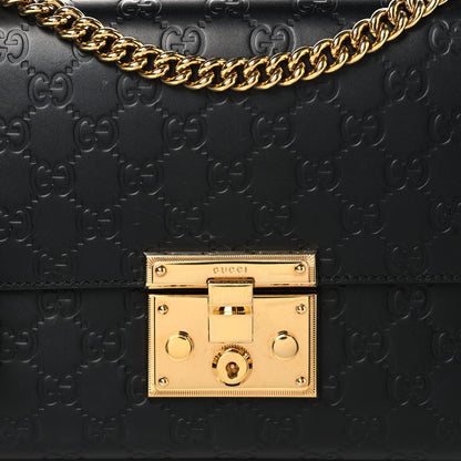 Gucci Guccissima Medium Padlock Shoulder Bag Black 8 of 10