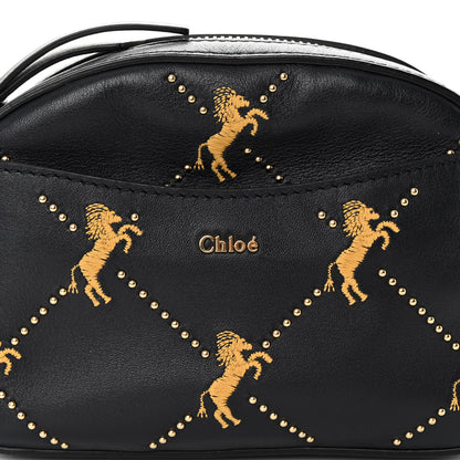 Chloe Smooth Calfskin Little Horses Embroidered Signature Belt Bag Black 7 of 9