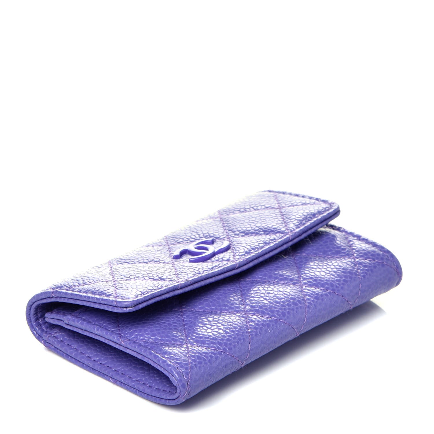 Chanel Caviar Quilted Incognito Flap Card Holder Purple 4 of 9