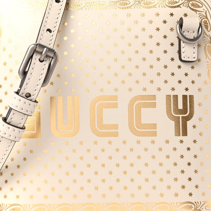 Gucci X SEGA Calfskin GUCCY Stars Mini Dome Shoulder Bag Moon Steller White Gold 10 of 11