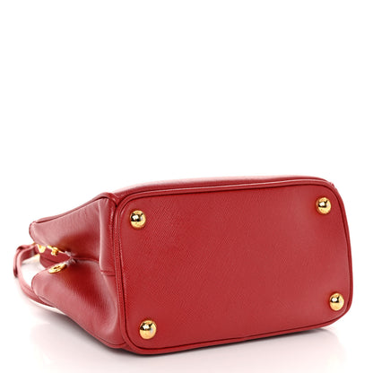 Prada Saffiano Micro Galleria Double Zip Tote Fuoco 4 of 9