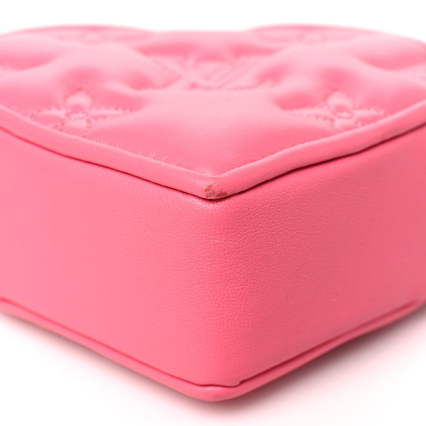 Calfskin Embroidered Monogram Pop My Heart Bag Pouch Dragon Fruit Pink