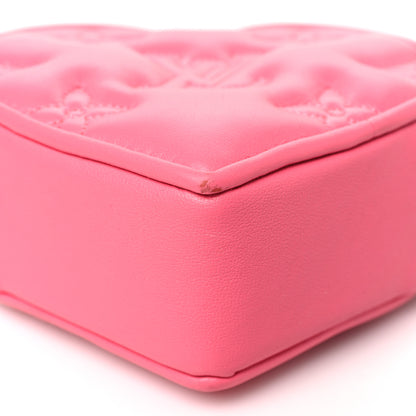 Louis Vuitton Calfskin Embroidered Monogram Pop My Heart Bag Pouch Dragon Fruit Pink 8 of 11