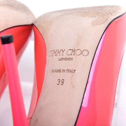 Jimmy Choo Neon Patent Pointy Toe Abel Pumps 39 Pink 10 of 14