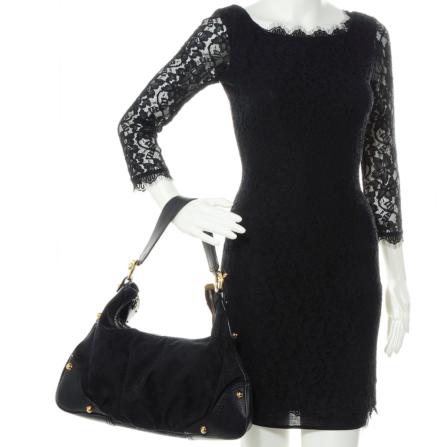 Monogram Medium Jockey Hobo Black