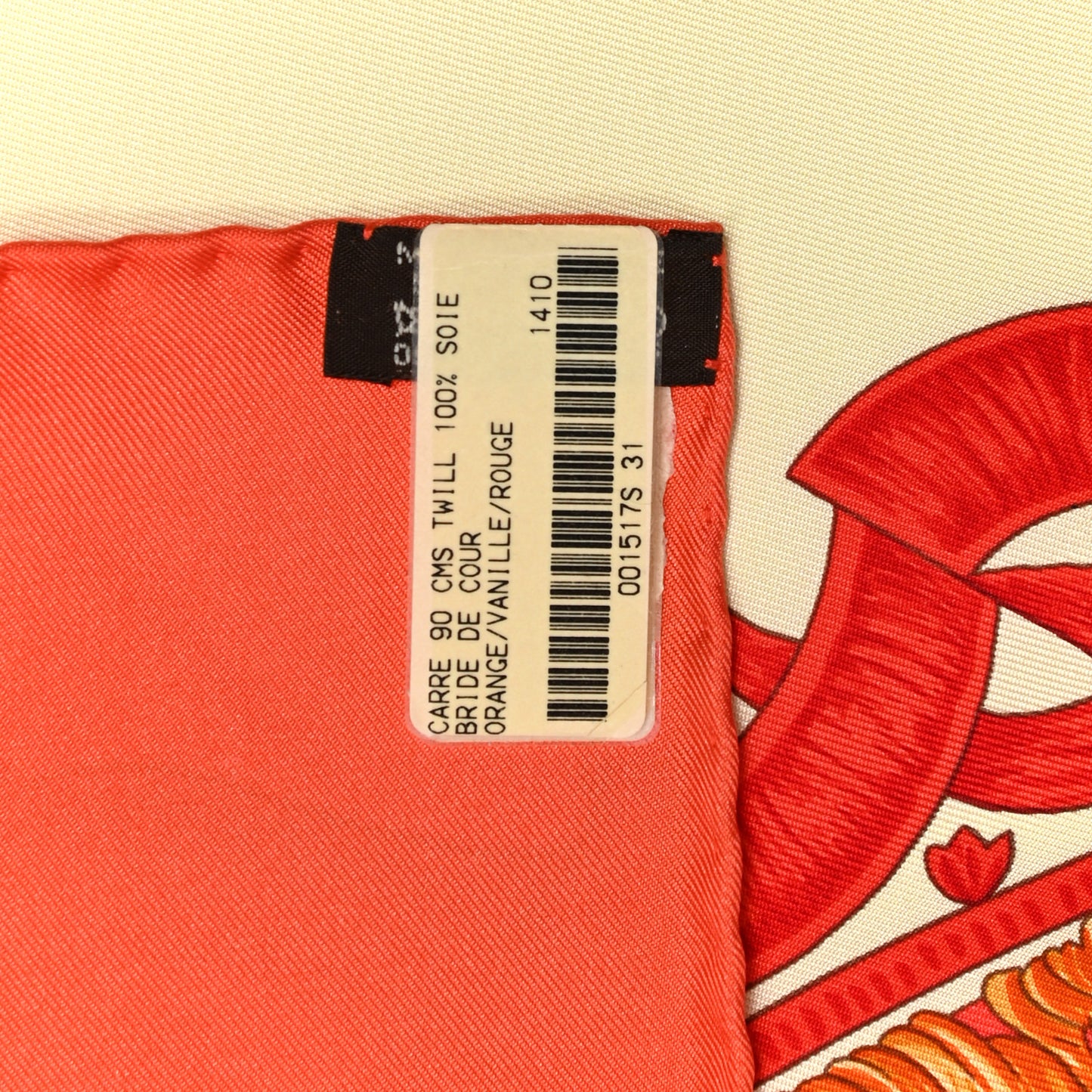 Silk Bride De Cour Remix Scarf 90 Orange Vanille Rouge