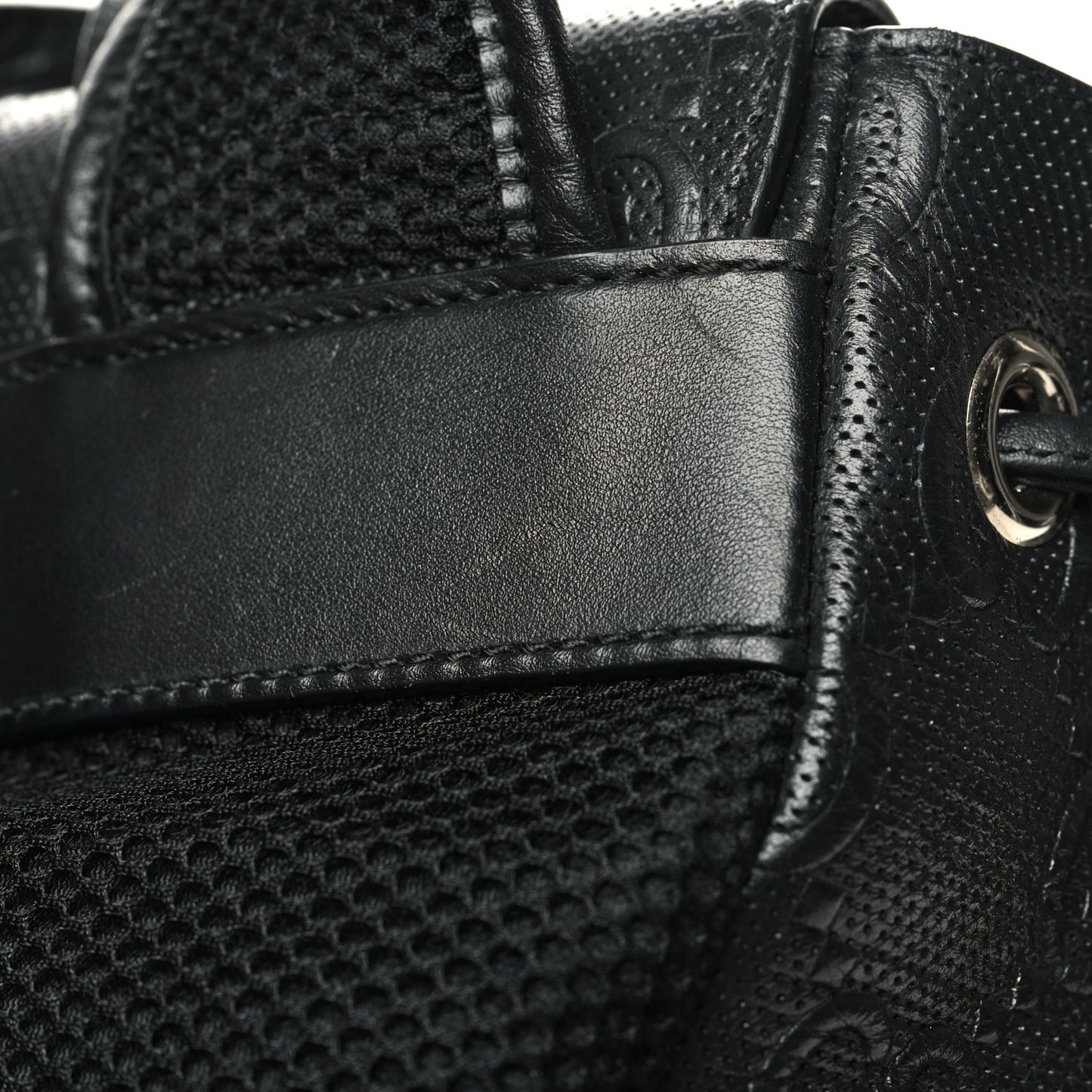 Calfskin GG Tennis Embossed Double Buckle Backpack Black