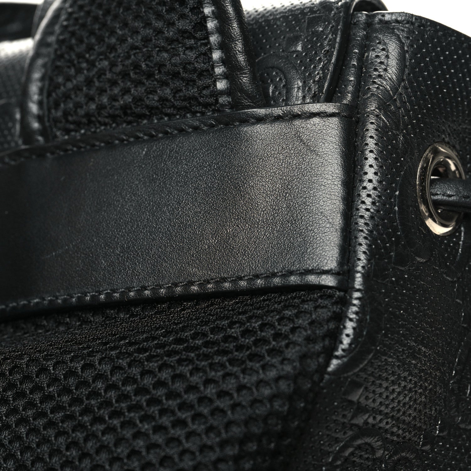Gucci Calfskin GG Tennis Embossed Double Buckle Backpack Black 16 of 17