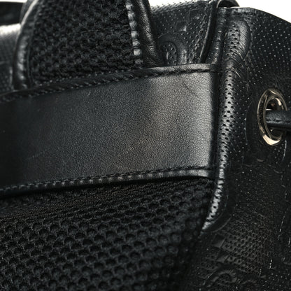 Gucci Calfskin GG Tennis Embossed Double Buckle Backpack Black 16 of 17