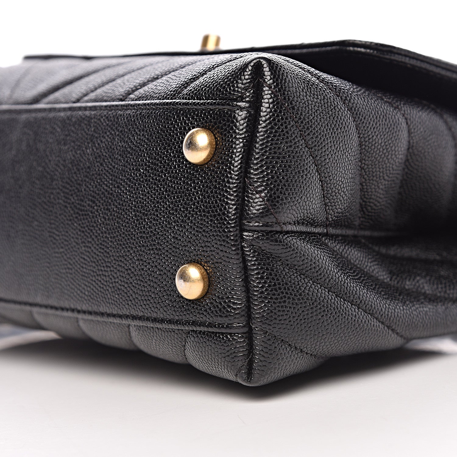 Chanel Caviar Chevron Quilted Mini Coco Handle Flap Black 10 of 10