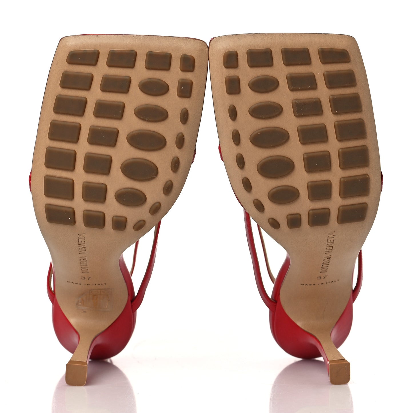 Lambskin Stretch Multi Strap 90mm Sandals 37 Tomato