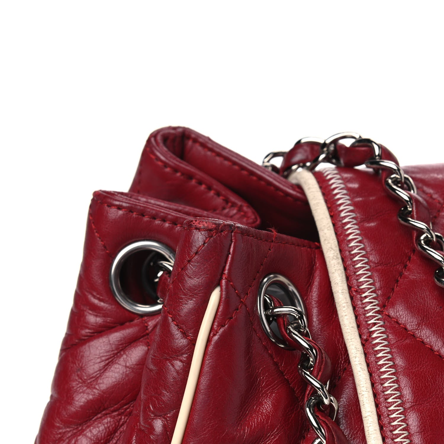 Chanel Lambskin Quilted East West Accordion Flap Light Bordeaux 12 of 16