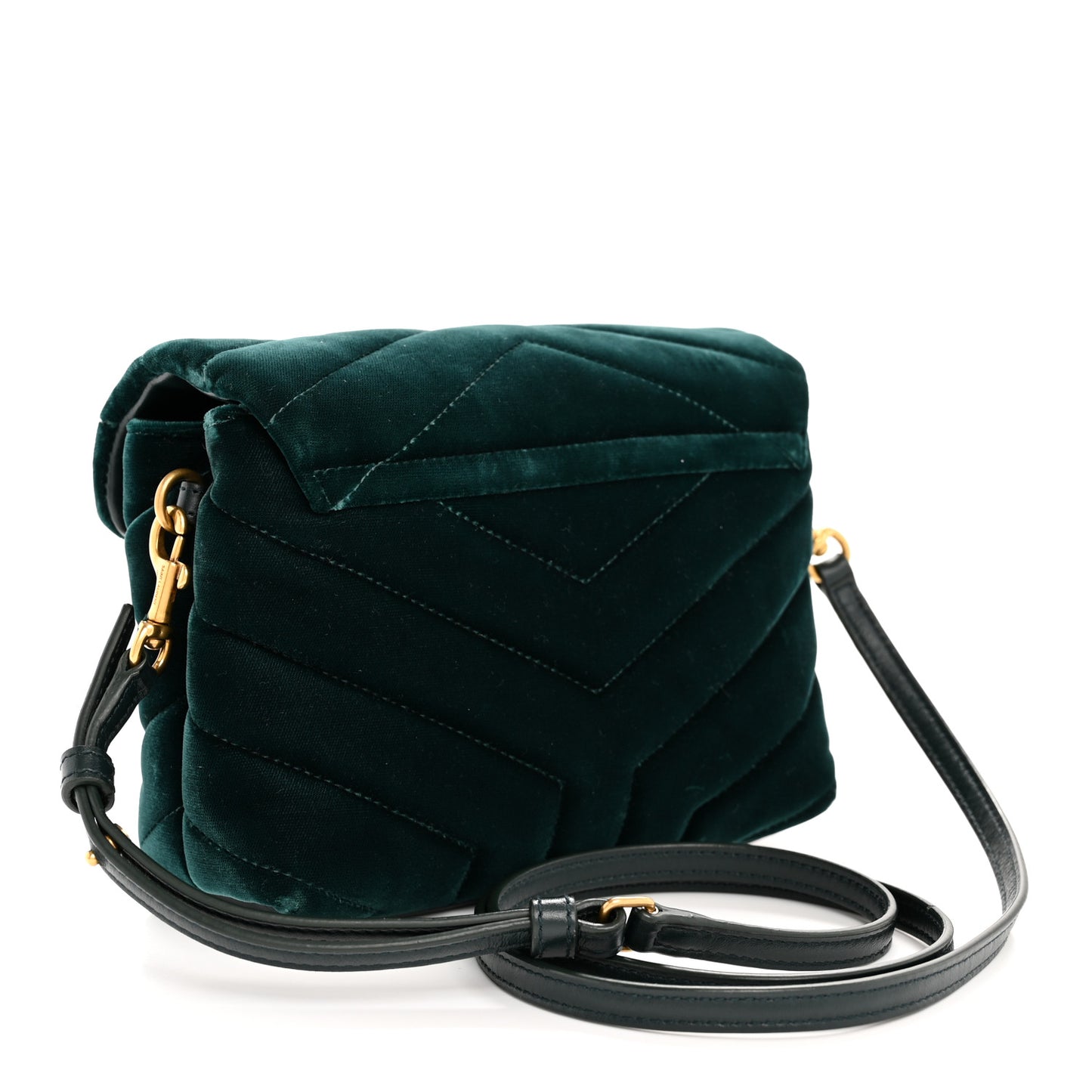 Velvet Y Quilted Monogram Toy Loulou Chain Satchel Dark Ottanio
