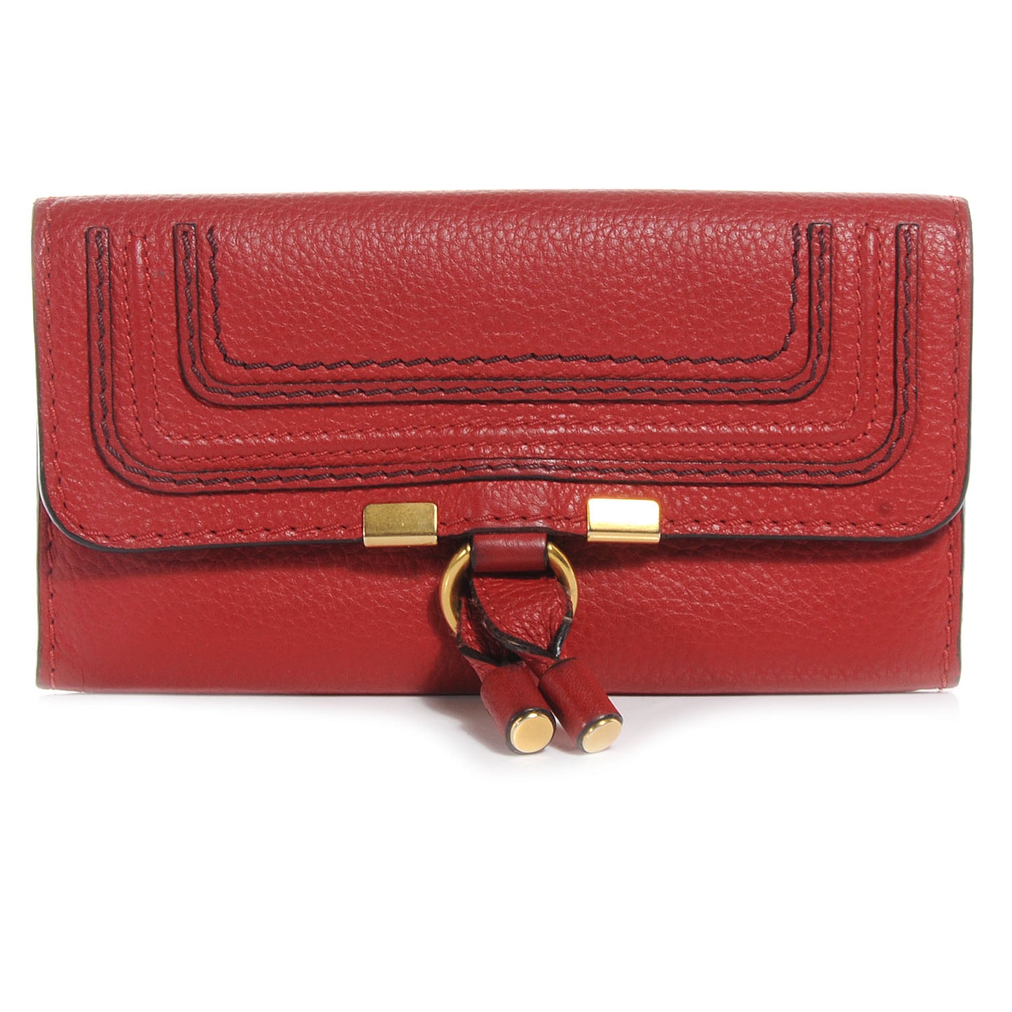 Leather Marcie Continental Flap Wallet Poppy