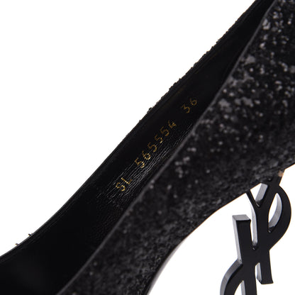 Saint Laurent Glitter Opyum Pumps 36 Black 8 of 9