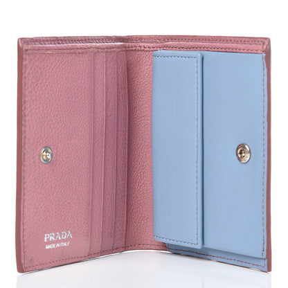 Prada Glace Calfskin City Calfskin Etiquette Compact Wallet Loto Astrale 6 of 10