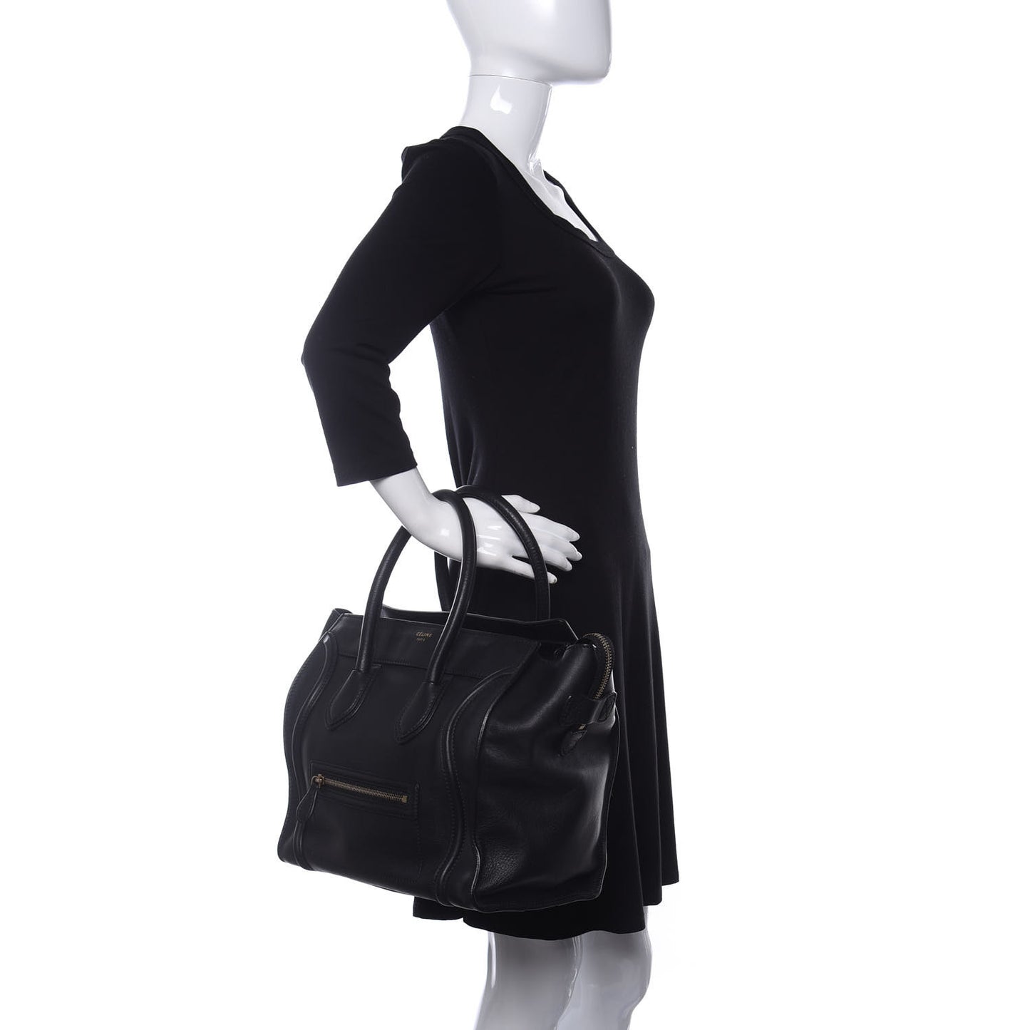 Smooth Calfskin Medium Phantom Luggage Black