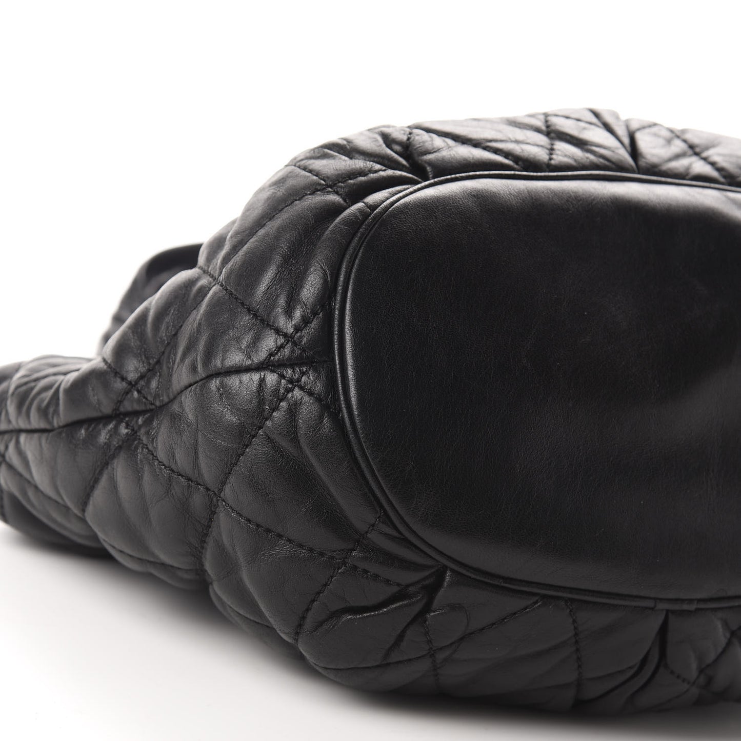 Lambskin Quilted Cloudy Bundle East West Tote Black
