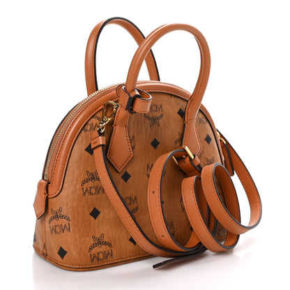 MCM Visetos Tracy Small Tote Cognac 3 of 8