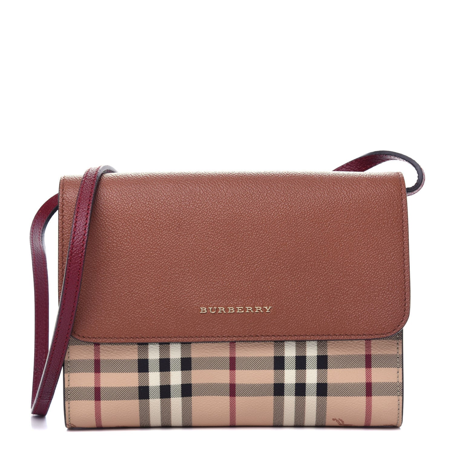Burberry Haymarket Check Small Loxley Crossbody Bright Toffee 1 of 10